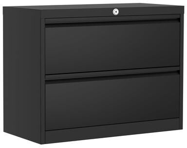 Garvee 2-Drawer Metal File Cabinet with Lock for Home Office, Black