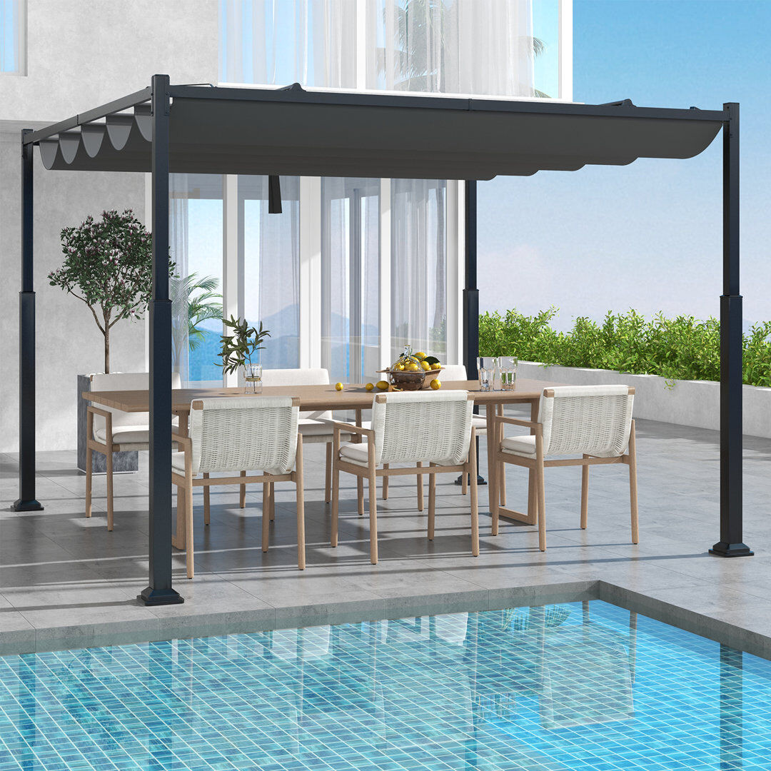 casart 310 X 310Cm Outdoor Pergola Modern Sunshade Pavilion Grill Gazebo Yard Grape Trellis Pergola Grey 225cm H X 310cm W X 310cm D
