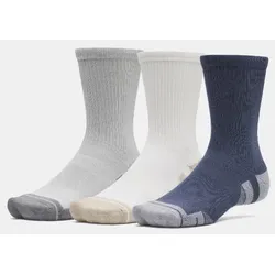 UA Performance Tech Crew-Socken 3er-Pack Unisex – Style Nr. 1379512 | 42-47.5 Titanium / Summit White / Clay Green