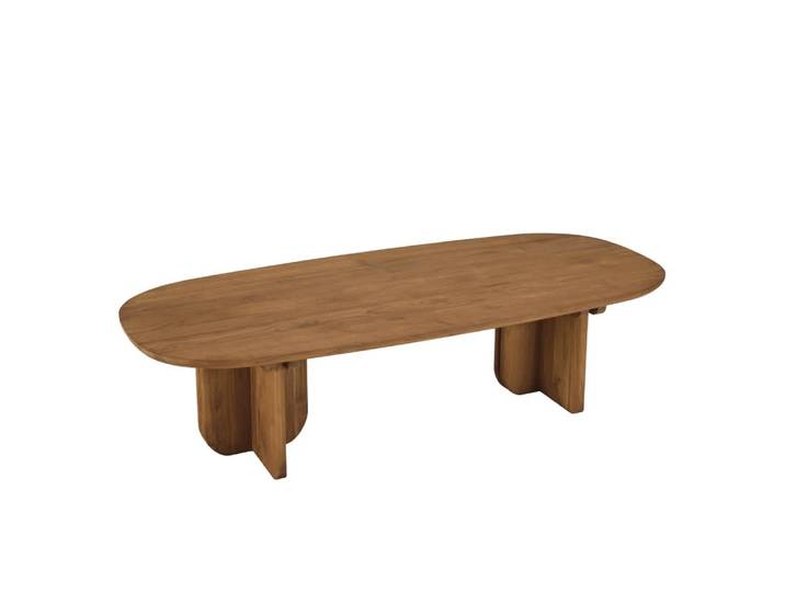Table basse 140x60cm en bois de teck recyclé
