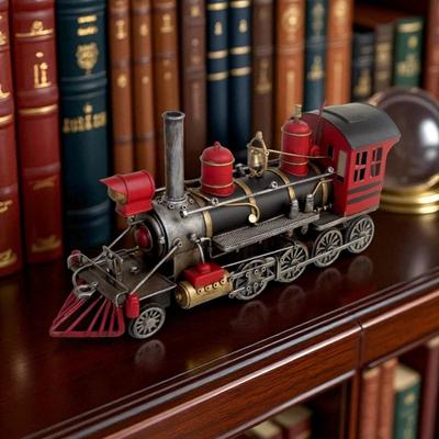 Zaer Ltd Vintage Style Red Locomotive Tabletop Accent