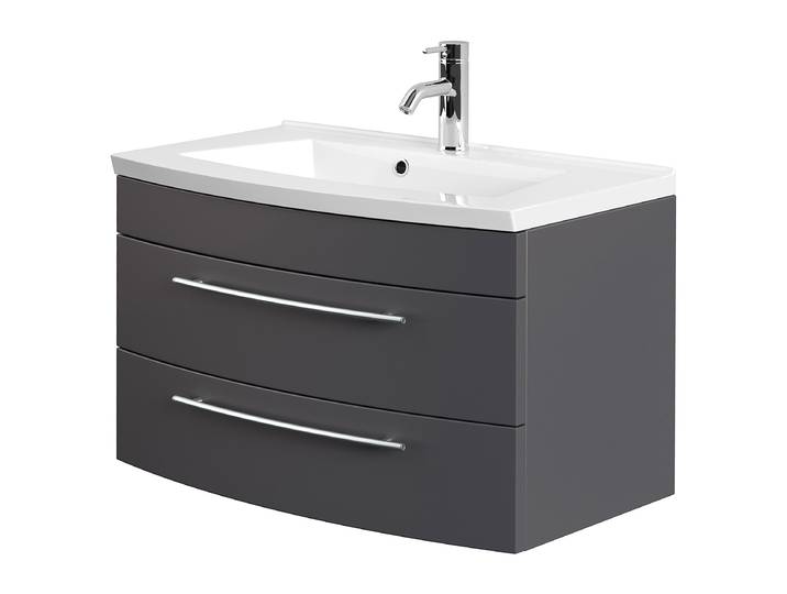 Meuble vasque Luna 82cm Noir/Anthracite