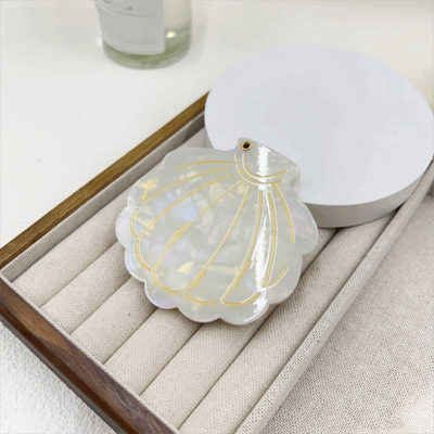 Fusion Finds Elegant Shell Compact Makeup Mirror For Travel   Portable Folding Pocket Cosmetic Mirror 4