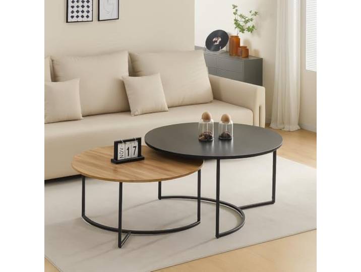 Milton & Oldbrook Couchtischset Galicia schwarz – Holzoptik