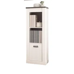 AKTENREGAL weiß Pinie, anthrazit Landhaus, Büroregal mit Soft-Close