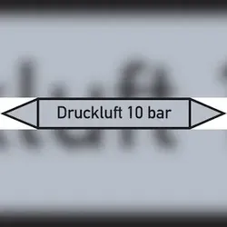 Rohrleitungskennzeichen Druckluft 10 bar - 187x26 mm Folie selbstklebend