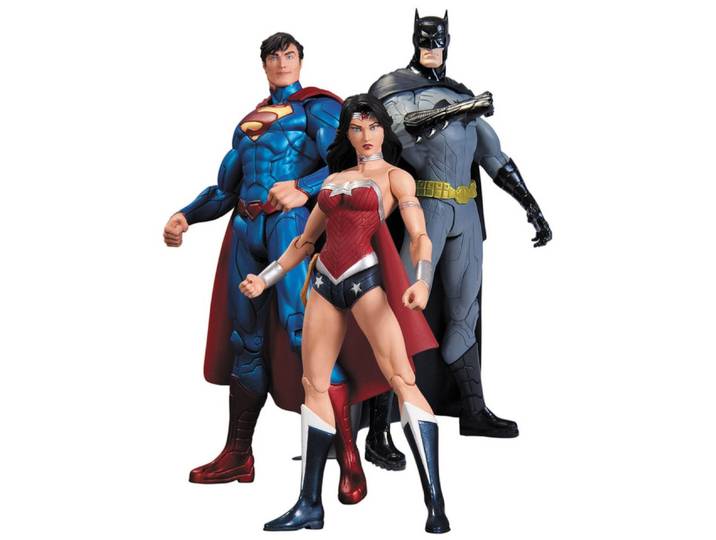 DC Comics Actionfigur DC COMICS NEW 52 BATMAN WONDER WOMAN SUPERMAN ACTIONFIGUREN 3-PACK