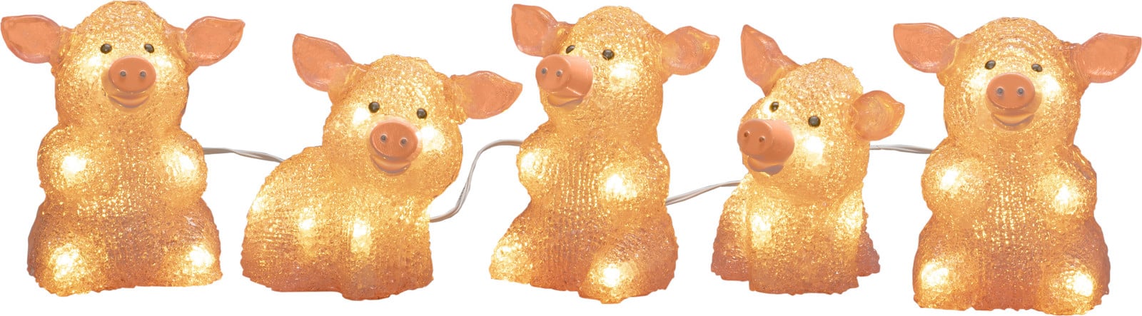 Konstsmide Lichtsnoer LED met 5 roze varkentjes