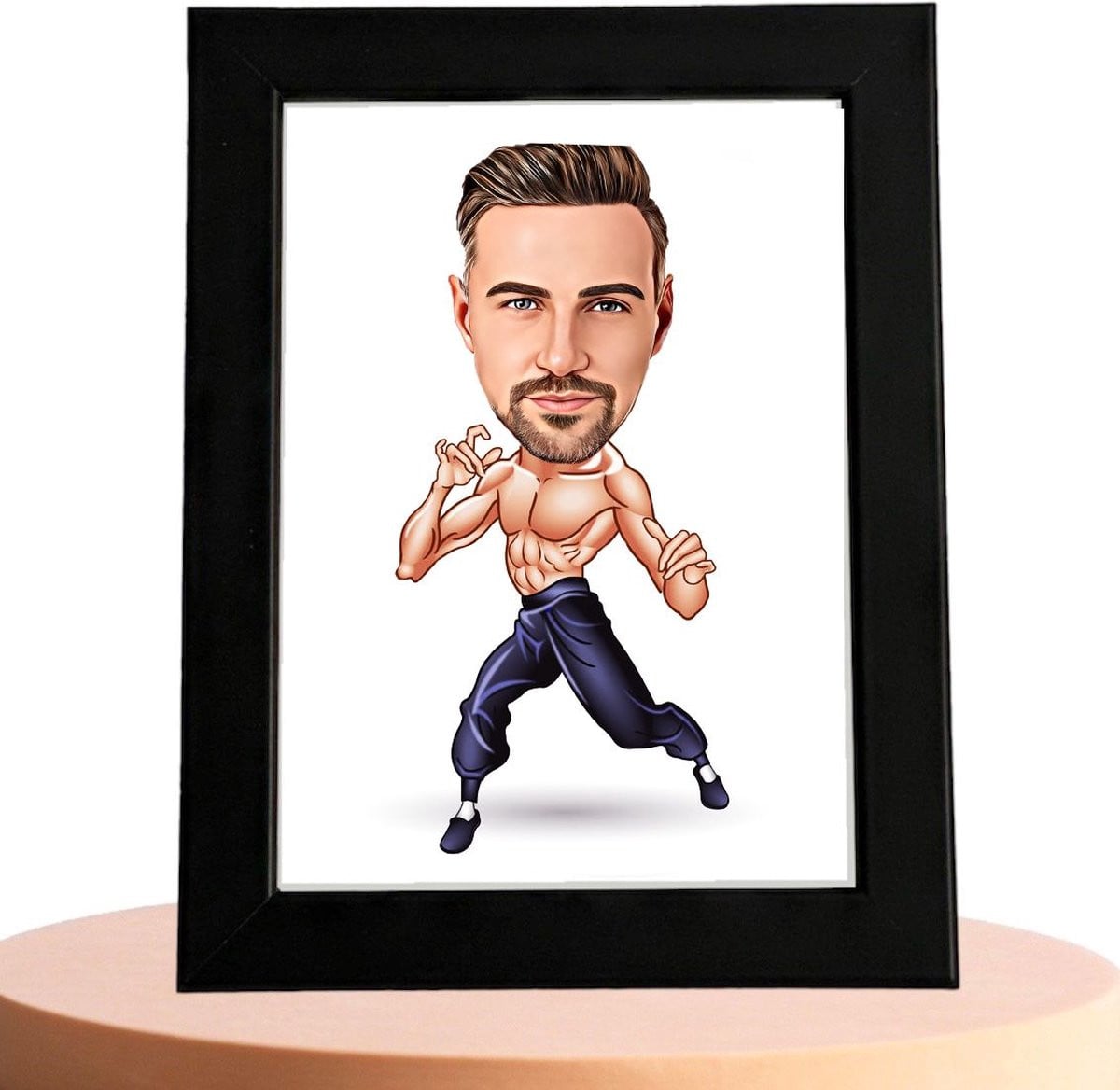 Gepersonaliseerde Karate Karikatuur Man met eigen foto