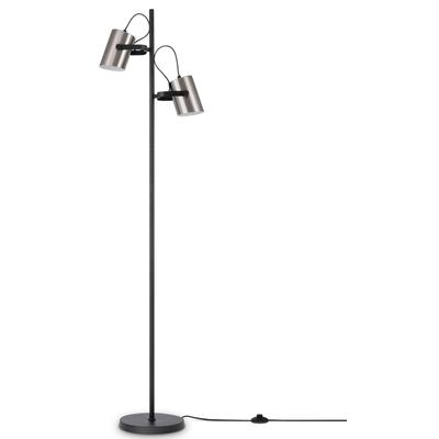 PACO HOME Stehlampe "KARL", schwarz (chromfarben), 2, Ø 25cm H: 162,1cm, Leuchten, mit kompatiblen Dimmer und Leuchtmittel, Stehlampe