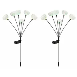 2x Solarleuchte Garten Stecklampe Außenbereich Farbwechsel Edelstahl H 70 cm
