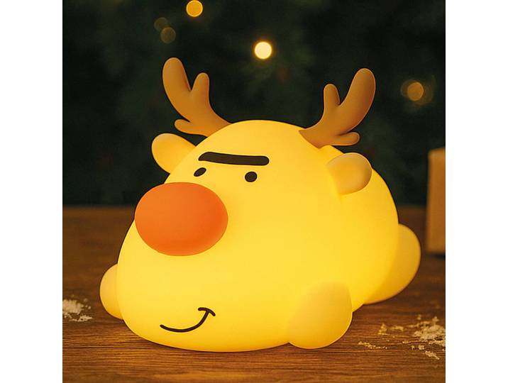 FH Lighting LED-Akkulampe Rudi, beigefarben, Länge 16 cm, Silikon dimmbar, creme / amber, für Kinderzimmer