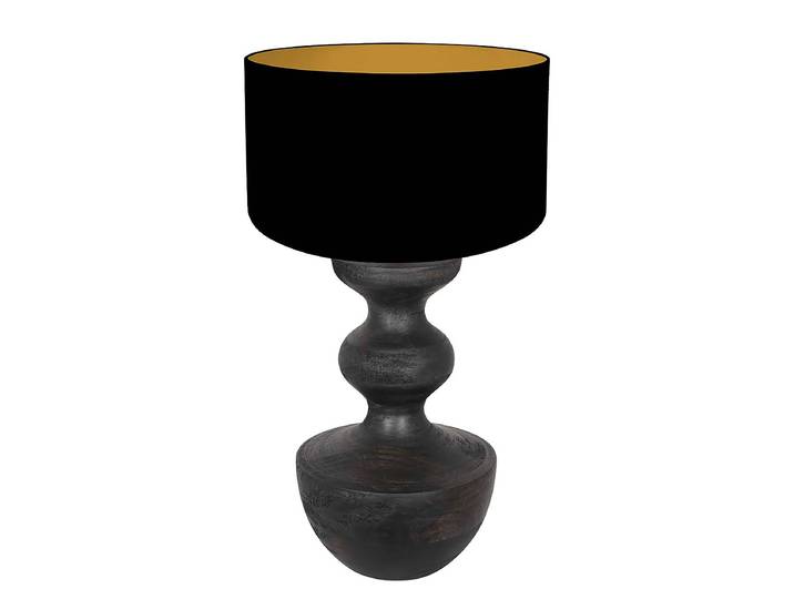 Lampe de table Lyons modèle B Ø 40cm Marron/Noir/Doré Lin E27
