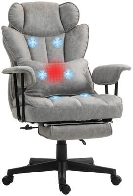 toswini Microfiber High Back Massage Office Chair with Heat and Padded Footrest