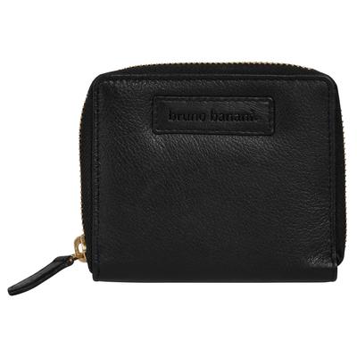 Geldbörse BRUNO BANANI "BRUNO BANANI Damen echt Leder", Damen, schwarz, Leder, leicht glänzend, unifarben, Kleinlederwaren, echt Leder
