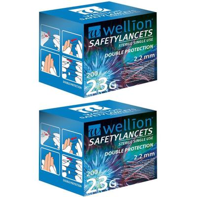 Wellion Safetylancets 23 G Sicherheitseinmallanz. 2x 2x200 St Lanzetten