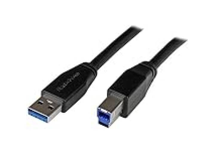 StarTech Câble USB 3.0 5Gbps Actif USB-A vers USB-B M/M 5m Noir (USB3SAB5M)