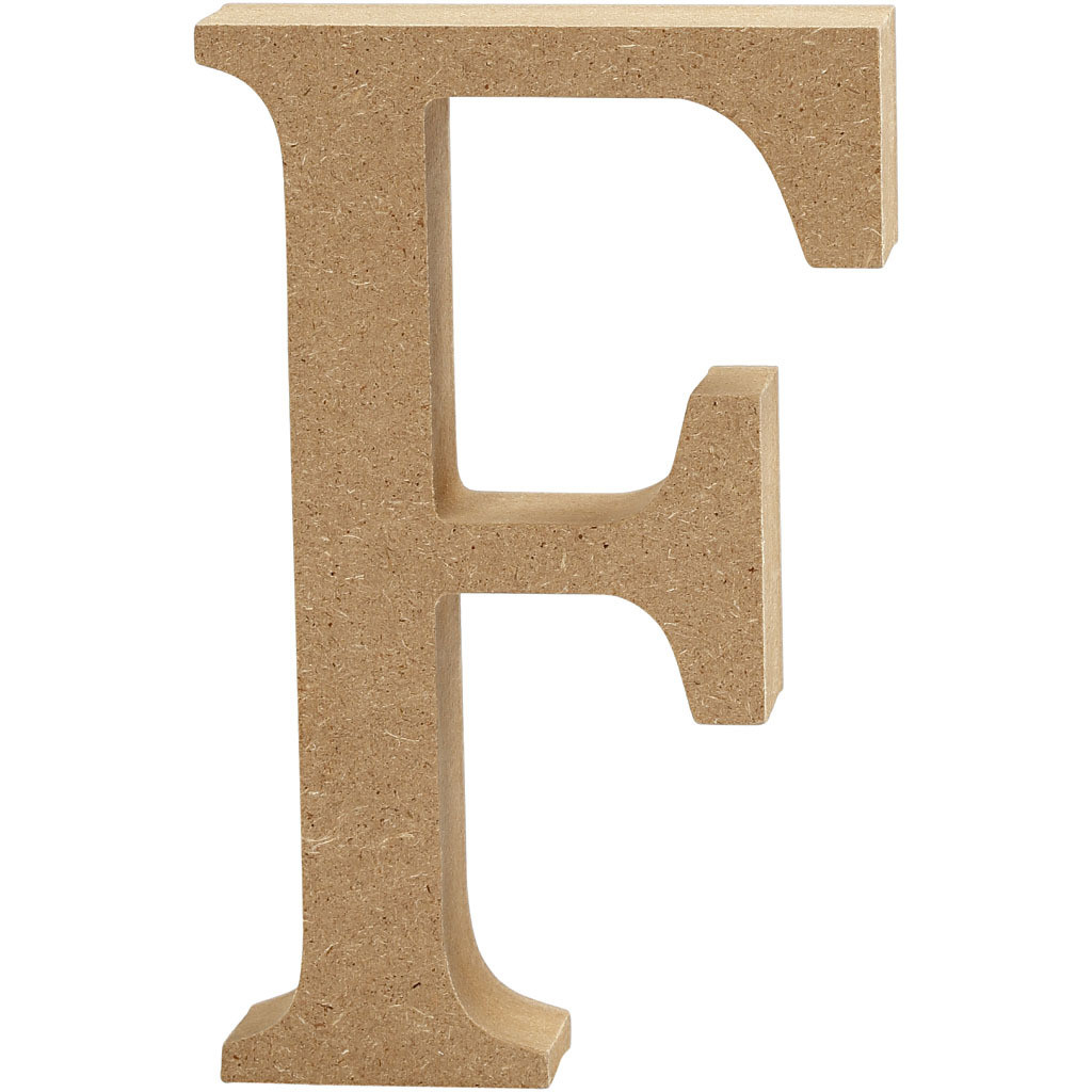 Creativ Company Letter F van MDF, 13 cm hoog, dikte: 2 cm