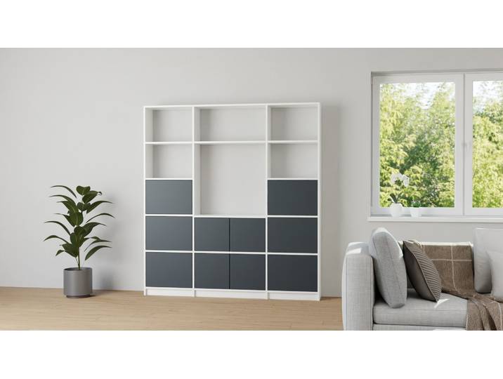 Stylische TV Wand - TV-Regal nach Maß MDF Beschichtet MDF Weiß matt