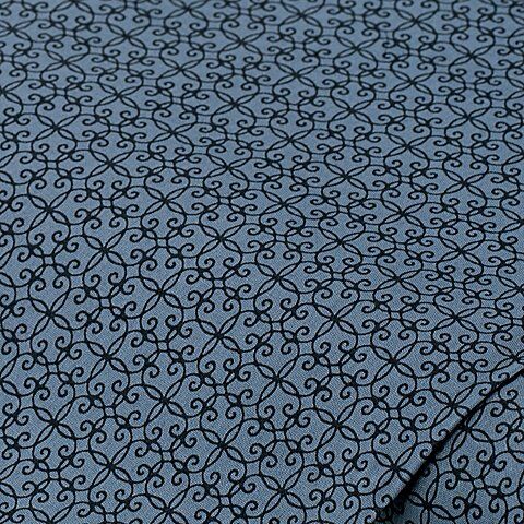 Baumwoll-Trachtenstoff "Ornamente", blau