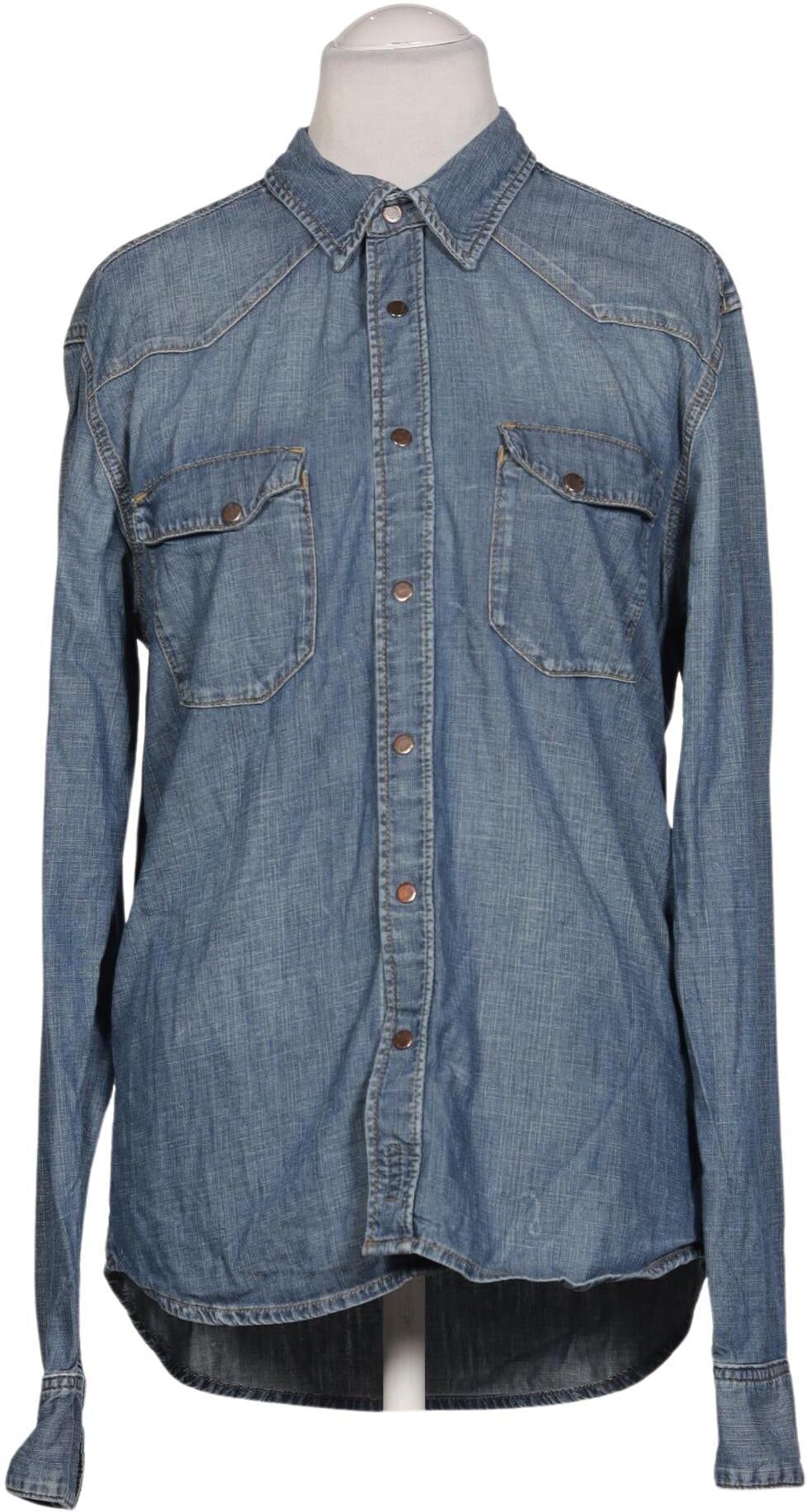 Nudie Jeans Damen Bluse, Blau, Gr. L, Baumwolle - Second Hand