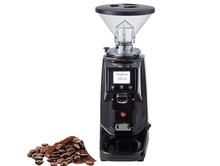Kaffeemühle mit 19 präzisen Mahlgraden und 60-mm-Flachmahlwerk 60-mm-Scheibenmahlwerk, zwei Bohnenbehälter (250 g/750 g)
