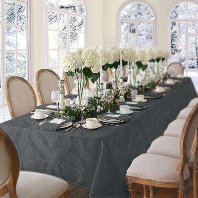 Threadmade Home Llc Abshire Rectangle Tablecloth, 60 x 102, Charcoal