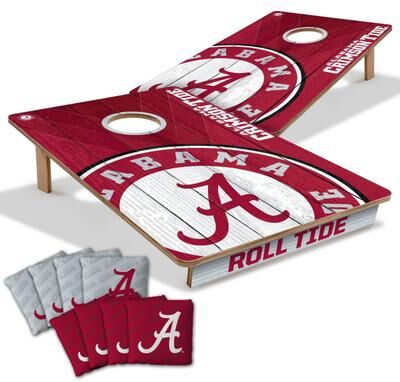 Skip's Garage Alabama Crimson Tide NCAA Tailgate Cornhole Board Set