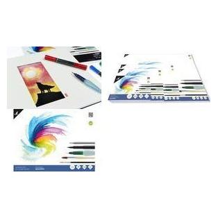 Kangaro Aquarellpapier-Block, DIN A2, 12 Blatt 300 g/qm, cremeweiss, dreiseitig geleimt, geeignet für (300 g/m², 1x) (K-5304)