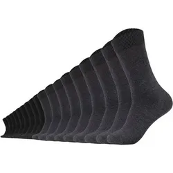 CAMANO Camano Unisex Socken 18er Pack - Comfort Socks, einfarbig, Größe 39-42 in Schwarz Schwarz
