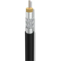 Televes SK2003plus. Kabellänge: 100 m, Produktfarbe: Schwarz, Impedanz: 75 Ohm. Tiefe: 10,5 mm, Verpackungsb (125 dB, Antennenkabel), Antennenkabel