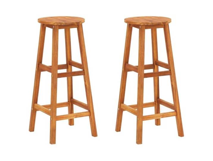 Kaorsrow Barhocker 2er Set Akazie Massivholz, 76 cm Barstühle Vielseitige Holzstühle für Küche und Garten mit integrierter Fußstütze sowie stabiler Bauart bis 110 kg Belastbarkeit.