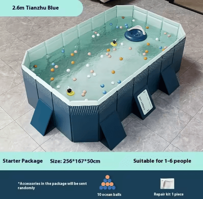 Inspire Picks Inflatable Installation Free Swimming Pool Thickened Wear Resistant Foldable Bathtub 2.6mistral Blue Entr