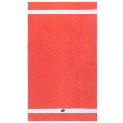 Badetuch LACOSTE "LCASUAL", papaye, B:90cm L:150cm, Frottier, Obermaterial: 100% Baumwolle, Handtücher, Badetuch, mit Label-Applikationen