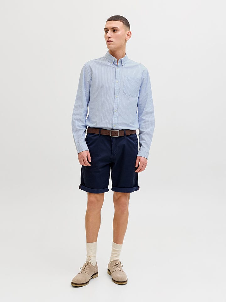 Jack & Jones Hemd "Classic" - Slim fit - in Weiß/ Hellblau - XXL