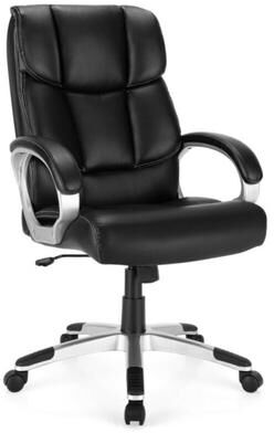 Costway Big and Tall Adjustable High Back Leather Executive Computer Desk Chair