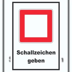 HB-Druck Schallzeichen geben  Schild mit Symbol und text Horn benutzen A1 (594x841mm)