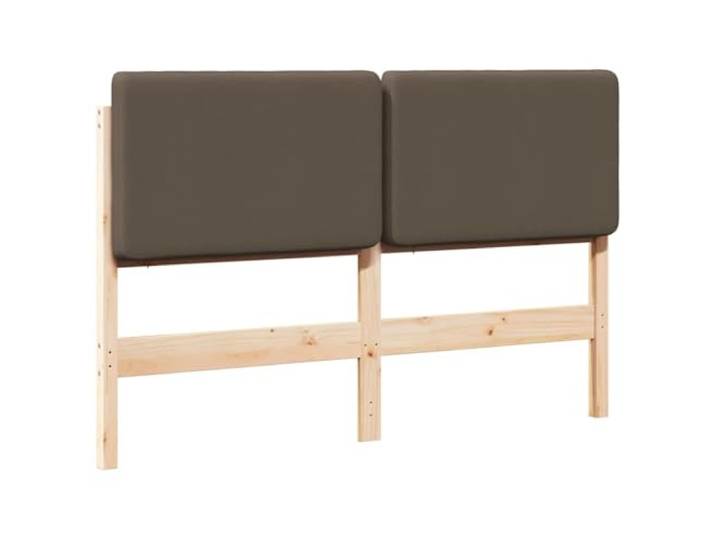 Makastle Kopfteil Gepolstert Braun Taupe Kiefer 155,5 cm Massivholz Kiefer