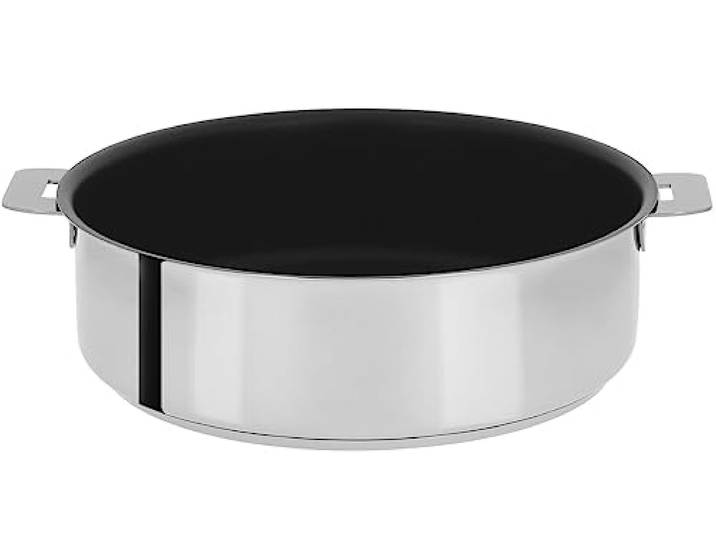 Cristel - S28QE- Sauteuse INOX 28cm sans poignée Amovible - Anti-adhérent Exceliss+ Collection Mutine