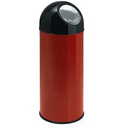 Mülleimer Bulletbin 55 L rot-schwarz Metall Abfallbehälter mit verzinktem Inneneimer