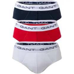 GANT Herren Slips, 3er Pack - Brief 3-Pack, Slim Fit, Logo, Stretch Cotton, uni Mehrfarbig / M