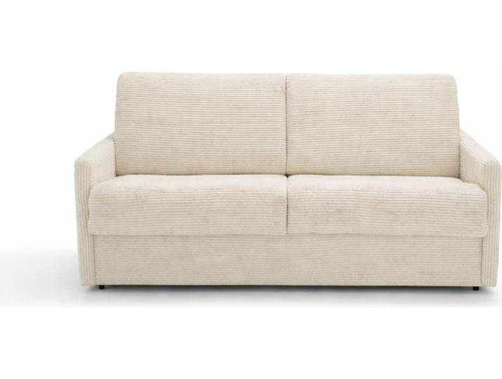 CALICOSY - Schlafsofa mit 3 Plätzen aus geripptem Samt, 175 cm lang