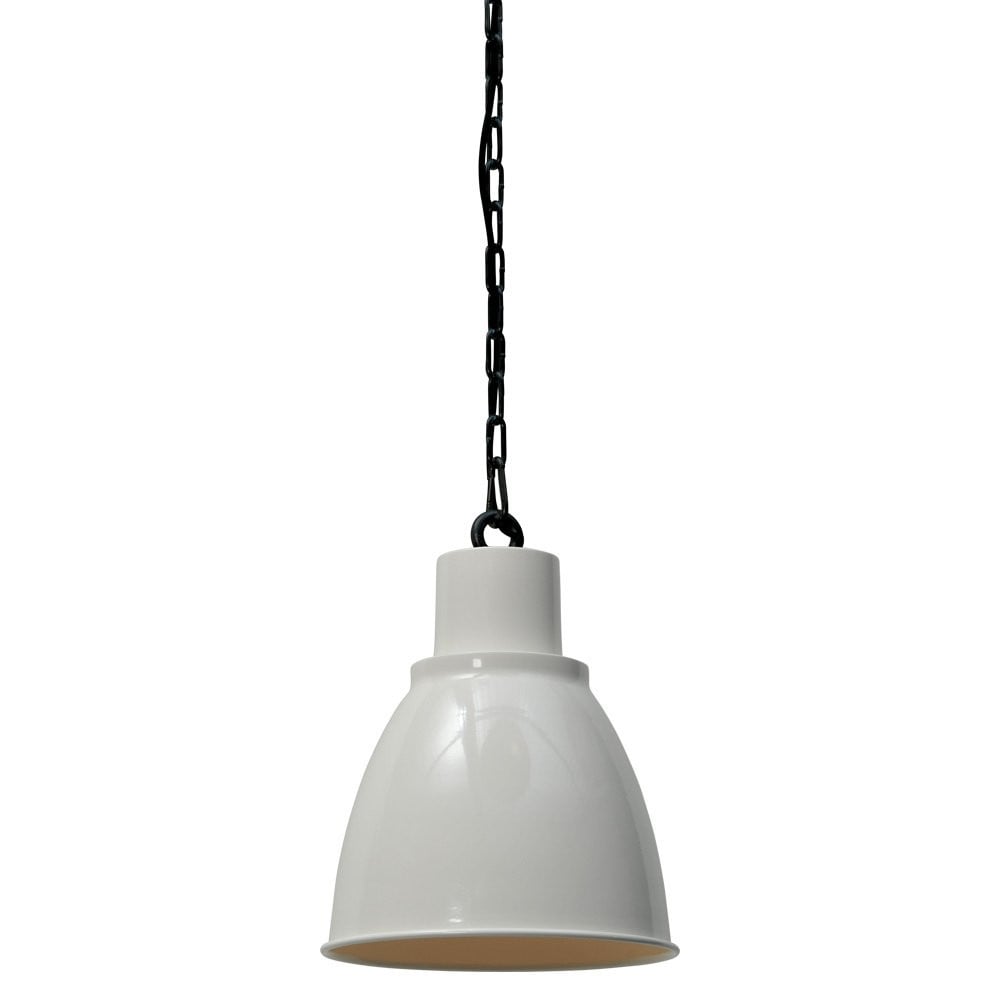 Masterlight Retro hanglamp Industria 27 wit metalen koepel E27