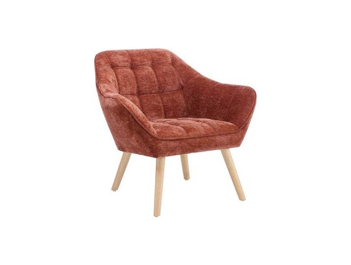 Fauteuil en tissu texturé terracotta CASERTA