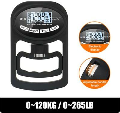 Healfit Counter Digital Hand Dynamometer, Grip Strength Meter, USB LCD Screen Hand Grip, Sport Power Training Digital Hand Dynamometer, Grip Strength Meter, USB LCD Screen Hand Grip, Sport Power Training
