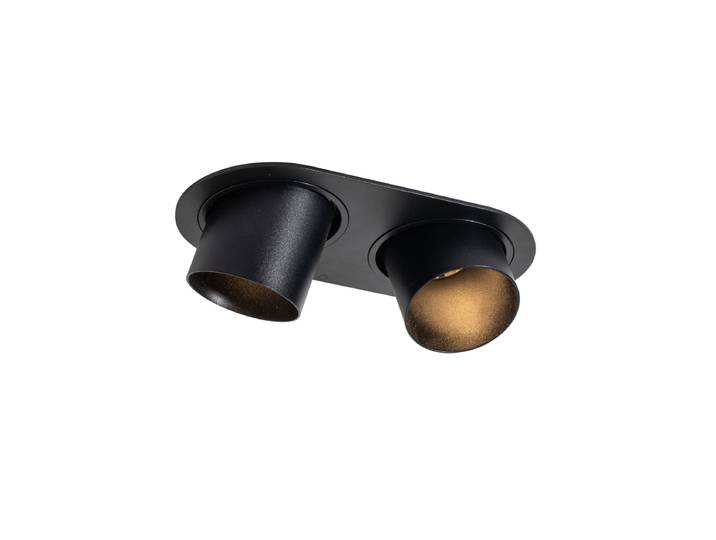 Spot encastré noir GU10 50 mm 2 lumières - Installa