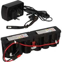 Hawker Cyclon 0819-0017 Monoblock 12V 2,5Ah Bleiakku mit Stecker + Ladegerät für Rasenmäher Akkus