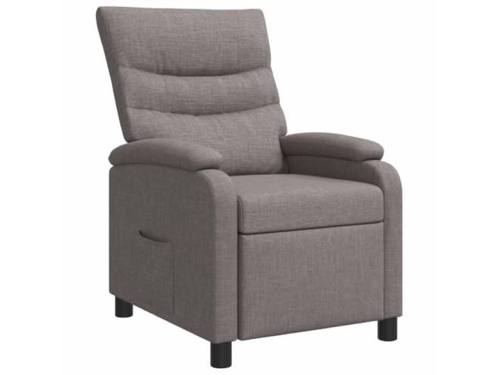 Relaxsessel Taupe Polyester Mit Verstellbarer Neigung 100 % Polyester, Metall- und Holzrahmen, Schaum- und Füllfaserfüllung, verstellbare Neigung 115°-160°, Wohnzimmer,