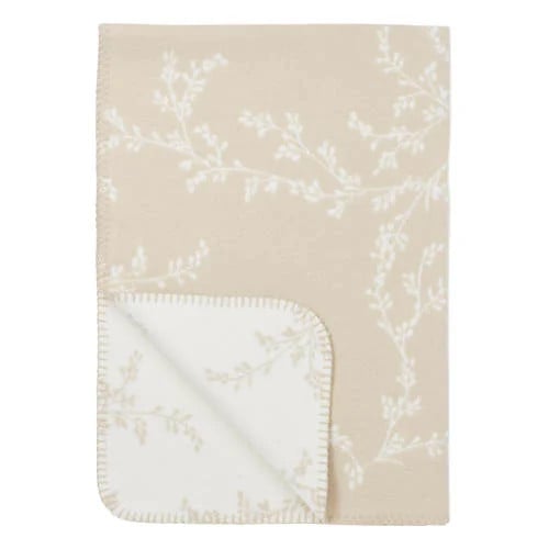 Meyco ledikantdeken Branches beige/wit