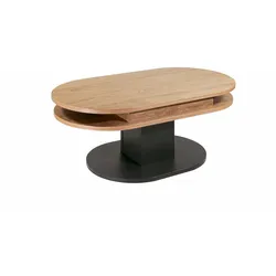 COUCHTISCH höhenverstellbar Charis 110x46x60 Furnier Wildeiche/Schwarz